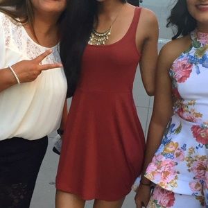 Burnt orange plain dress